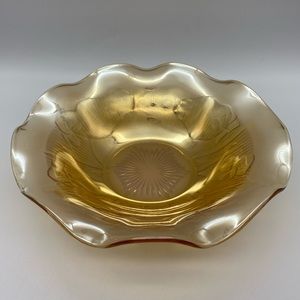 Vintage Iris Iridescent Jeanette Ruffled Fruit Bowl 9.5in